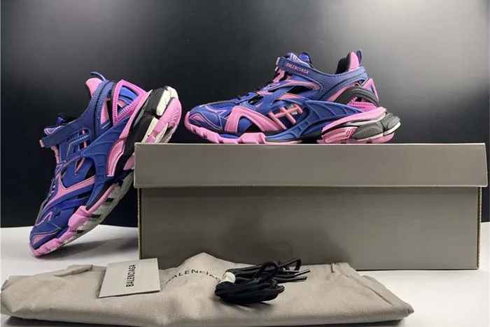Ba*len*cia*ga led track trainers dark blue pink