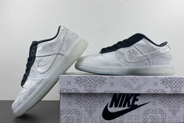 CLOT  fragment Nike Dunk Low Colorway White/Black FN0315-110